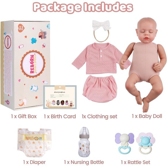 20 Inch Lifelike Realistic Baby Doll Soft Vinyl cloth body Newborn Dolls Girl - Picture 5 of 8